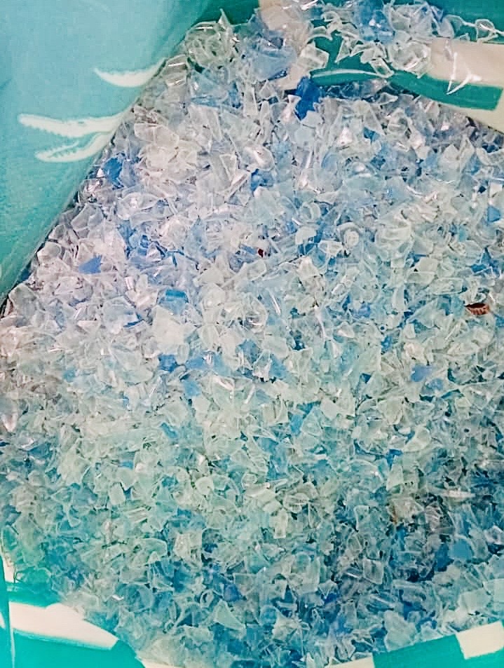 Close-up of plastic flakes